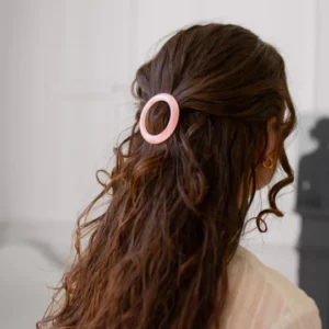 bachca barrette cheveux ronde rose dragee