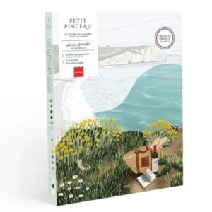 coffret peinture au numero petit pinceau picnic a etretat par ananya bhandari