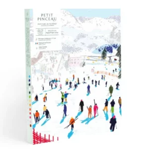 coffret peinture au numero petit pinceau skiing among montains par katie smith