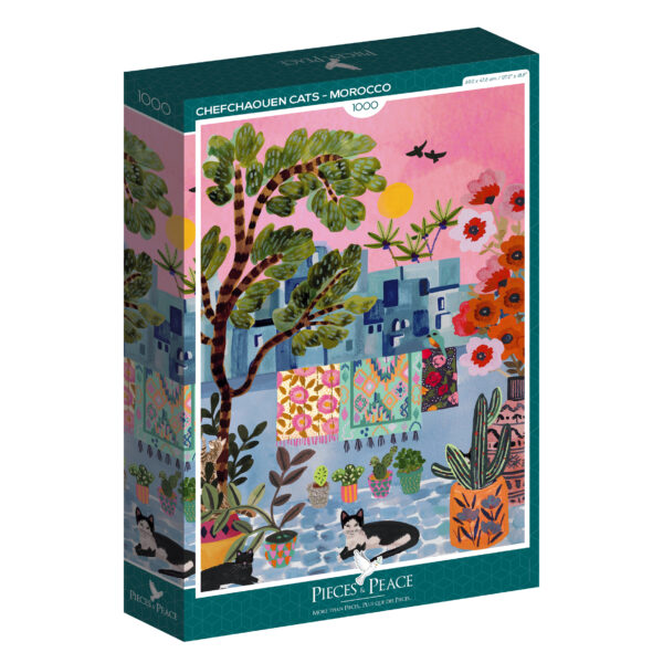 pieces peace chats de chefchaouen maroc puzzle 1000 pieces.98949 2.fs