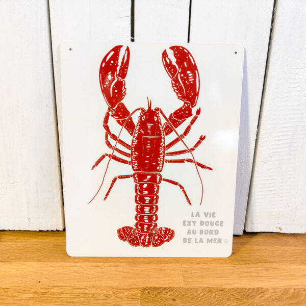 plaque homard rouge la vie est douce au bord de la mer